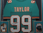 Miami Dolphins Jason Taylor SIGNED Framed Matted Jersey JSA COA