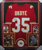 Kansas City Chiefs Christian Okoye SIGNED Framed Matted Jersey JSA COA