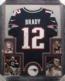 New England Patriots Tom Brady SIGNED Framed Matted Jersey FANATICS COA