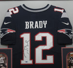 New England Patriots Tom Brady SIGNED Framed Matted Jersey FANATICS COA