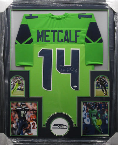 Seattle Seahawks DK Metcalf SIGNED Framed Matted Jersey JSA COA