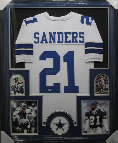 Dallas Cowboys Spencer Sanders SIGNED Framed Matted Jersey BECKETT COA