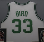 Boston Celtics Larry Bird SIGNED Framed Matted Jersey BECKETT COA