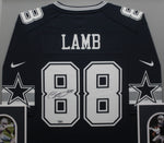 Dallas Cowboys CeeDee Lamb SIGNED Framed Matted Jersey FANATICS COA