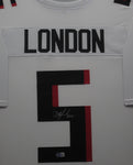 Atlanta Falcons Drake London SIGNED Framed Matted Jersey BECKETT COA