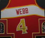 Atlanta Hawks Spud Webb SIGNED Framed Matted Jersey BECKETT COA