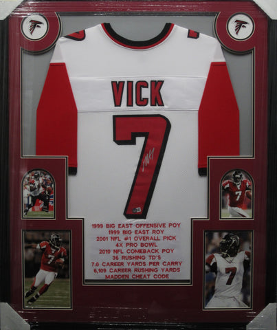 Atlanta Falcons Michael Vick SIGNED Framed Matted Jersey BECKETT COA