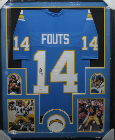 Los Angeles Chargers Dan Fouts SIGNED Framed Matted Jersey BECKETT COA