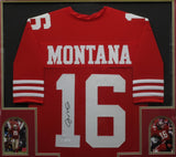 San Francisco 49ers Joe Montana SIGNED Framed Matted Jersey JSA COA