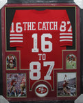 San Francisco 49ers Joe Montana and Dwight Clark SIGNED Framed Jersey BECKETT COA