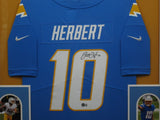 Los Angeles Chargers Justin Herbert SIGNED Framed Matted Jersey BECKETT COA