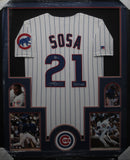 Chicago Cubs Sammy Sosa SIGNED Framed Matted Jersey WITH COA