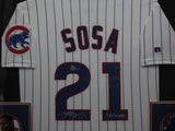 Chicago Cubs Sammy Sosa SIGNED Framed Matted Jersey WITH COA