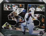 Large Framed White Sox Frank Thomas SIGNED Collage Canvas JSA COA