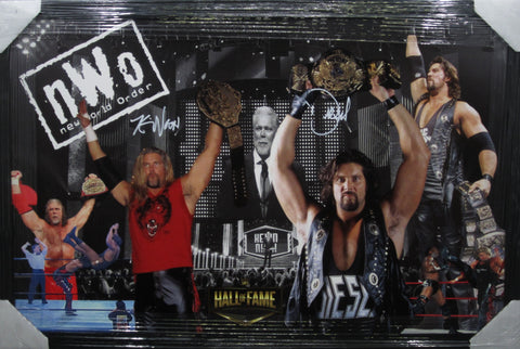 Large Framed Kevin Nash SIGNED Collage Canvas PSA COA