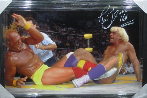 Large Framed Ric Flair SIGNED Canvas JSA COA