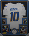 Los Angeles Chargers Justin Herbert SIGNED Framed Matted Jersey FANATICS COA