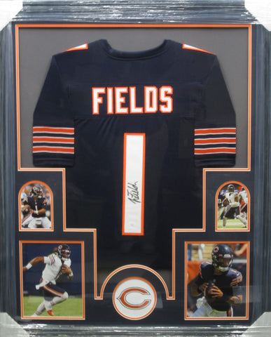 Cincinnati Bengals Justin Fields SIGNED Framed Matted Jersey JSA COA