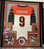 Joe Burrow Signed Framed Matted Bengals Jersey Fanatics COA