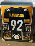 James Harrison Signed Framed Matted Pittsburgh Steelers Jersey Beckett COA