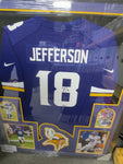 Justin Jefferson Signed Framed and Matted Minnesota Vikings Jersey Fanatics COA