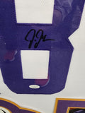 Justin Jefferson Signed Framed Matted Minnesota Vikings Jersey JSA COA