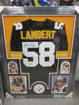 Jack Lambert Pittsburgh Steelers Signed Framed Matted Jersey COA