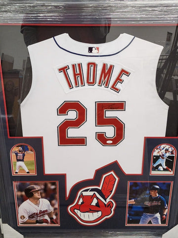 Jim Thome Cleveland Indians Signed Framed Matted Jersey JSA COA