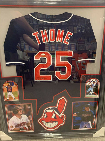 Jim Thome Cleveland Indians Signed Framed Matted Jersey JSA COA