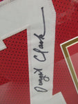 Joe Montana Dwight Clark 49ers signed "The Catch" jersey framed Beckett COA