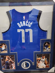 Luka Doncic Signed Framed Matted Dallas Mavericks Jersey Fanatics COA