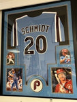 Mike Schmidt Signed Framed Matted Phillies Jersey JSA COA