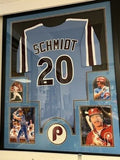 Mike Schmidt Signed Framed Matted Phillies Jersey JSA COA