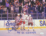 Stefan Matteau New York Rangers Signed 11x14 Photo w/ "94 SC Champs" Inscription JSA COA