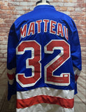 Stephane Matteau New York Rangers Signed Blue Jersey w/ "94 SC Champs" inscrip JSA COA