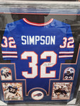 O.J. Simpson Signed Framed Matted Buffalo Bills Jersey JSA COA