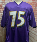 Jonathan Ogden Baltimore Ravens Signed Purple Jersey w/ "HOF 13" Inscription JSA COA