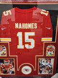 Patrick Mahomes Signed Framed Matted KC Chiefs Jersey Beckett COA