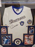 Paul Molitor Signed Framed Matted Milwaukee Brewers Jersey JSA COA