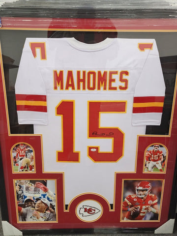 Patrick Mahomes Signed Framed Matted KC Chiefs Jersey FSG COA