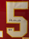 Patrick Mahomes Signed Framed Matted Kansas City Chiefs Jersey Beckett COA