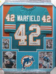 PAUL WARFIELD Signed Inscriptions Miami Dolphins Jersey Framed w/ Photos CAS CoA