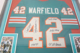 Paul Warfield Miami Dolphins signed framed football jersey inscriptions CAS COA