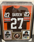 Thom Darden Signed Framed Matted Cleveland Browns Jersey COA