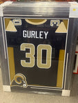 Todd Gurley Signed Framed Matted St. Louis Rams Jersey Leaf COA