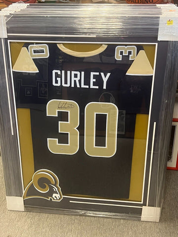 Todd Gurley Signed Framed Matted St. Louis Rams Jersey Leaf COA