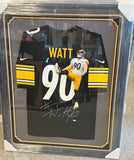 TJ Watt Signed Framed Matted Pittsburgh Steelers Jersey Fanatics COA