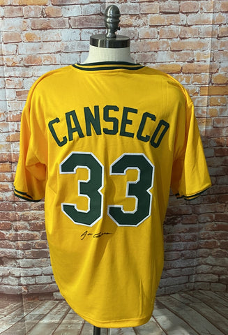 Jose Canseco Signed Pro Style custom jersey A's (blank front) JSA COA