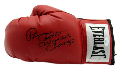 Prince Charles Boxing Signed/Inscr Everlast Red Left Boxing Glove JSA COA