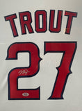 Los Angeles Angels Mike Trout SIGNED Framed Matted Jersey PSA COA